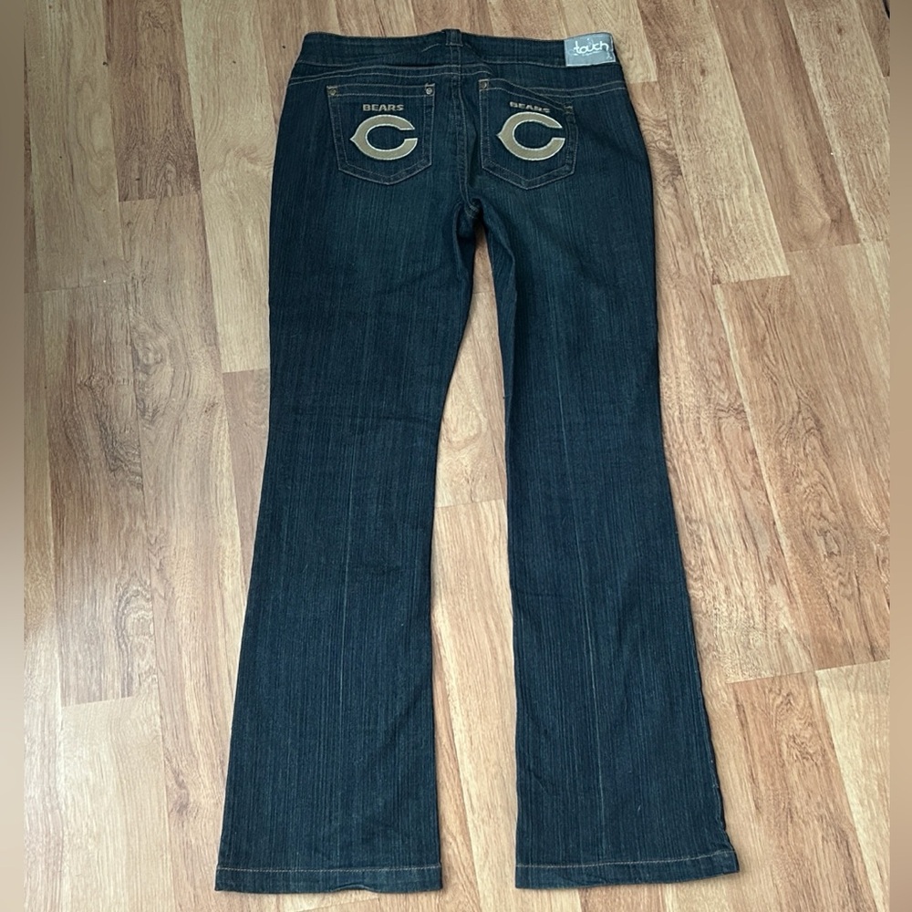 Touch by Alyssa Milano Chicago Bears Flared Boot Cut 8 NFL Embroidered Pockets - Picture 2 of 16